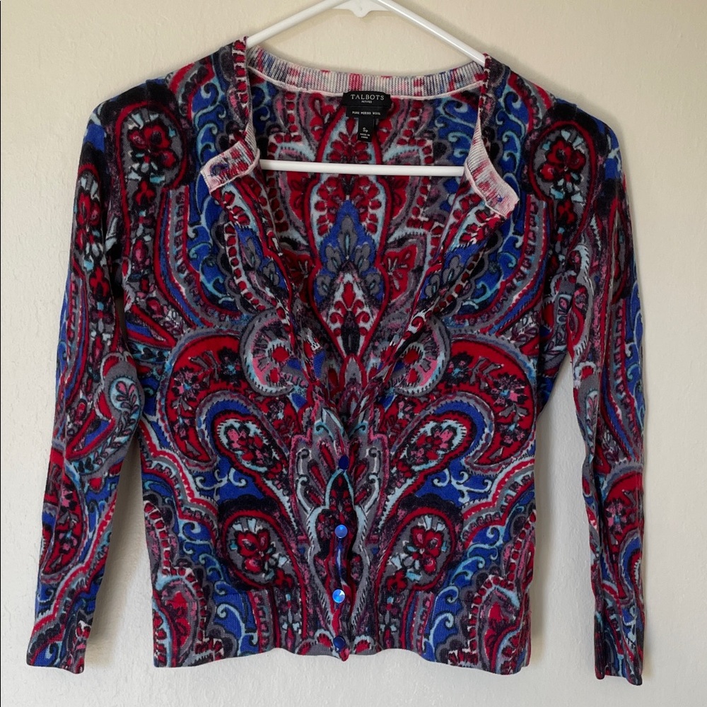 Gorgeous Pure Merino Wool Talbots Cardigan Petite Small